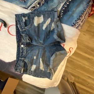 Jean distressed shorts